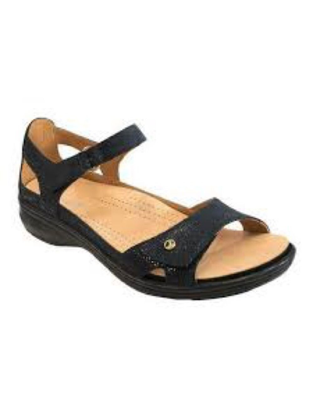 Revere Portofino Navy Leather Open-Toe Comfort Sandals for Women Sz 7M